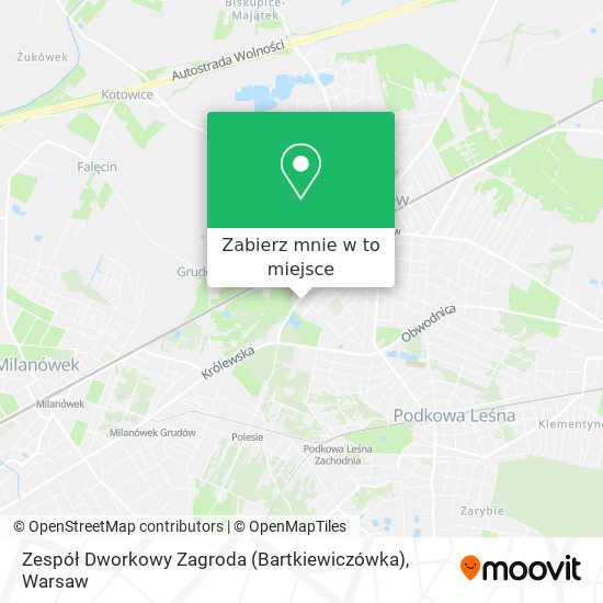 Mapa Zespół Dworkowy Zagroda (Bartkiewiczówka)