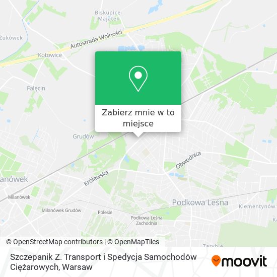 Mapa Szczepanik Z. Transport i Spedycja Samochodów Ciężarowych