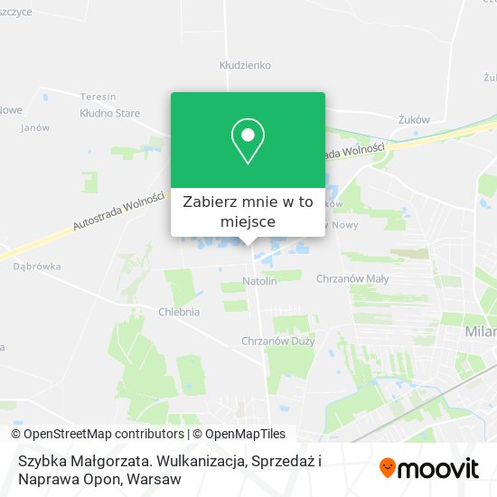 Mapa Szybka Małgorzata. Wulkanizacja, Sprzedaż i Naprawa Opon