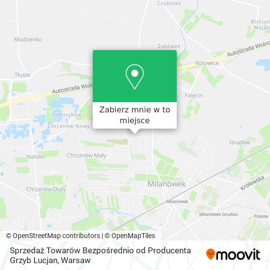 Mapa Sprzedaż Towarów Bezpośrednio od Producenta Grzyb Lucjan