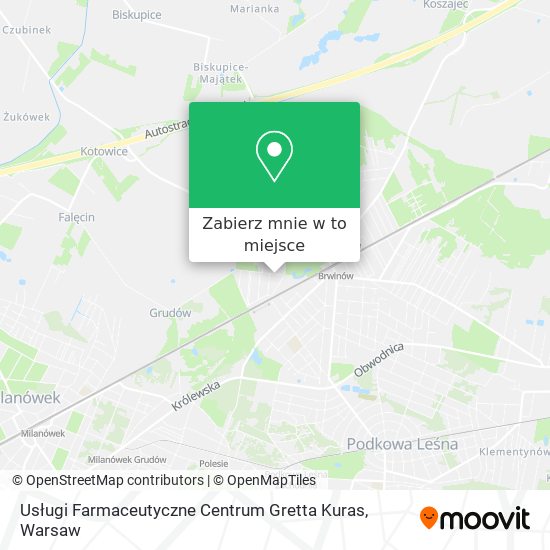 Mapa Usługi Farmaceutyczne Centrum Gretta Kuras