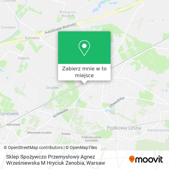 Mapa Sklep Spożywczo Przemysłowy Agnez Wrześniewska M Hryciuk Zenobia