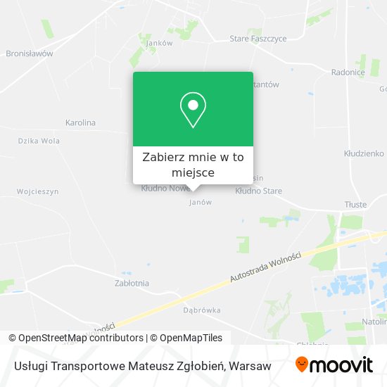 Mapa Usługi Transportowe Mateusz Zgłobień