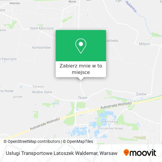 Mapa Usługi Transportowe Latoszek Waldemar