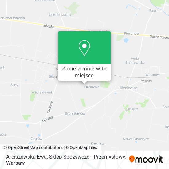 Mapa Arciszewska Ewa. Sklep Spożywczo - Przemysłowy