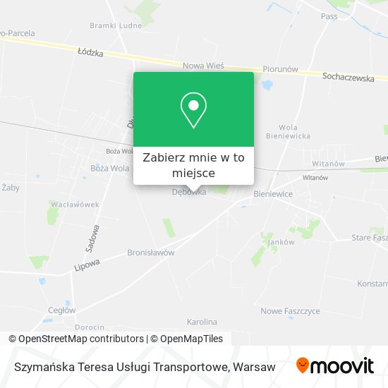 Mapa Szymańska Teresa Usługi Transportowe