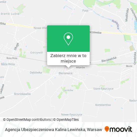 Mapa Agencja Ubezpieczeniowa Kalina Lewińska