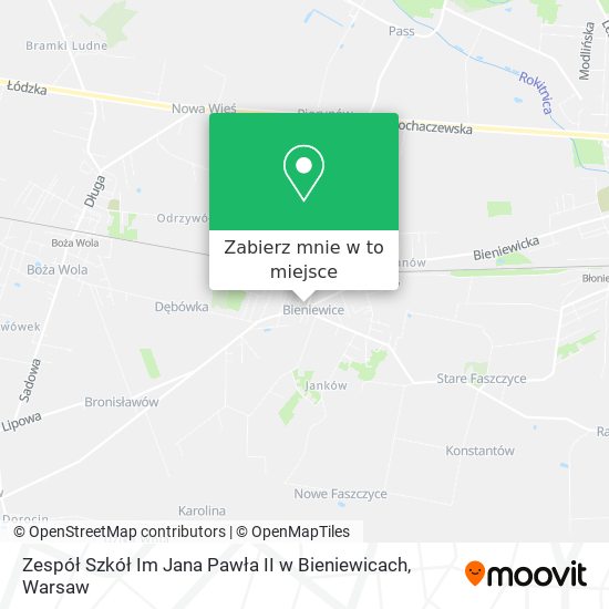 Mapa Zespół Szkół Im Jana Pawła II w Bieniewicach