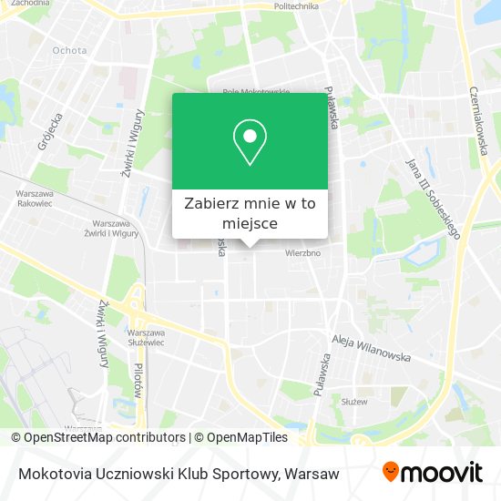 Mapa Mokotovia Uczniowski Klub Sportowy