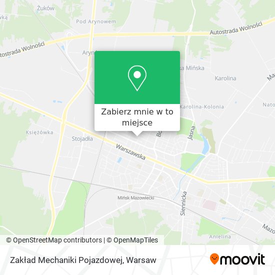 Mapa Zakład Mechaniki Pojazdowej