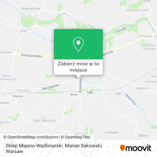 Mapa Sklep Mięsno-Wędliniarski. Marian Sakowski