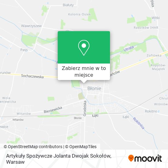 Mapa Artykuły Spożywcze Jolanta Dwojak Sokołów