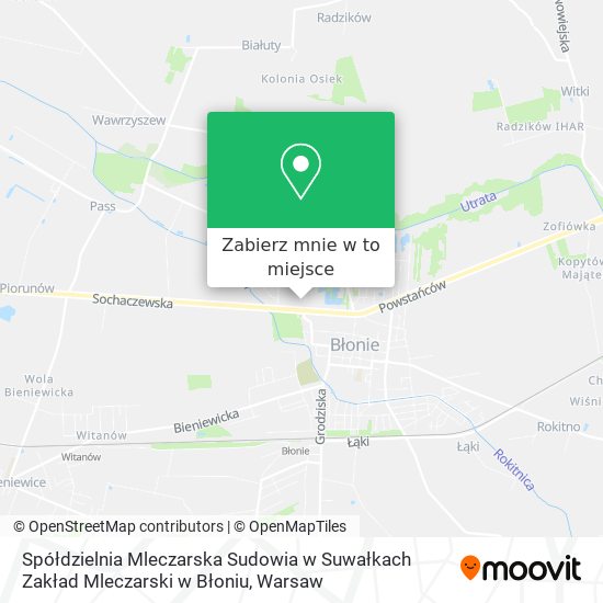 Mapa Spółdzielnia Mleczarska Sudowia w Suwałkach Zakład Mleczarski w Błoniu