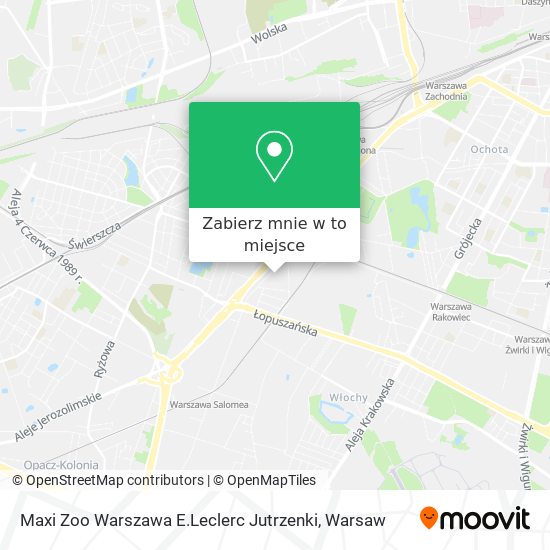 Mapa Maxi Zoo Warszawa E.Leclerc Jutrzenki