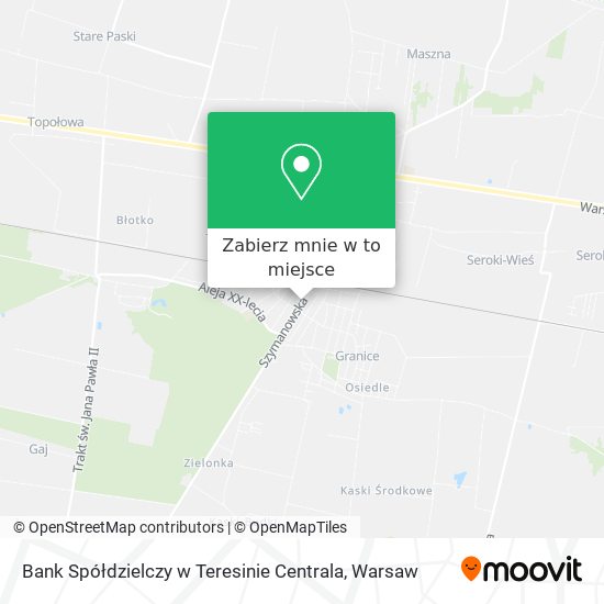 Mapa Bank Spółdzielczy w Teresinie Centrala