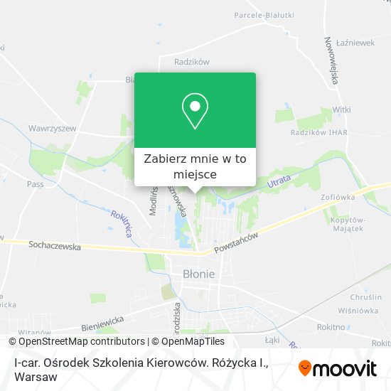 Mapa I-car. Ośrodek Szkolenia Kierowców. Różycka I.