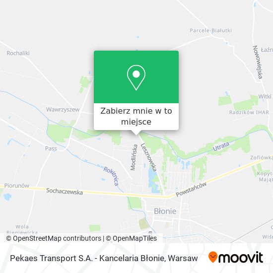 Mapa Pekaes Transport S.A. - Kancelaria Błonie