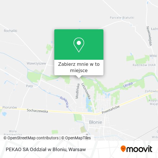 Mapa PEKAO SA Oddział w Błoniu