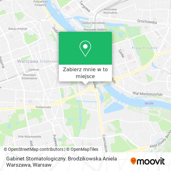 Mapa Gabinet Stomatologiczny. Brodzikowska Aniela Warszawa