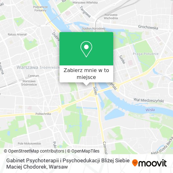 Mapa Gabinet Psychoterapii i Psychoedukacji Bliżej Siebie Maciej Chodorek