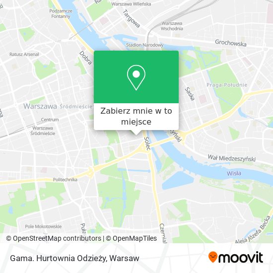 Mapa Gama. Hurtownia Odzieży