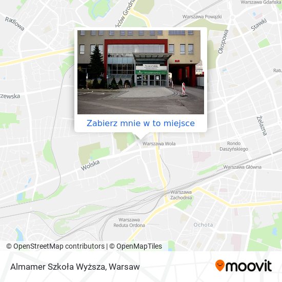 Mapa Almamer Szkoła Wyższa