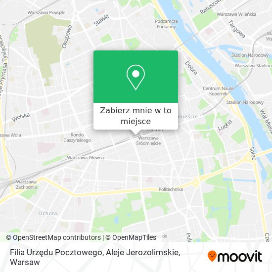 Mapa Filia Urzędu Pocztowego, Aleje Jerozolimskie