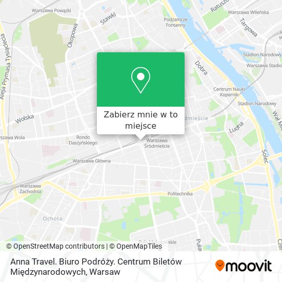 Mapa Anna Travel. Biuro Podróży. Centrum Biletów Międzynarodowych