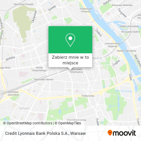 Mapa Credit Lyonnais Bank Polska S.A.