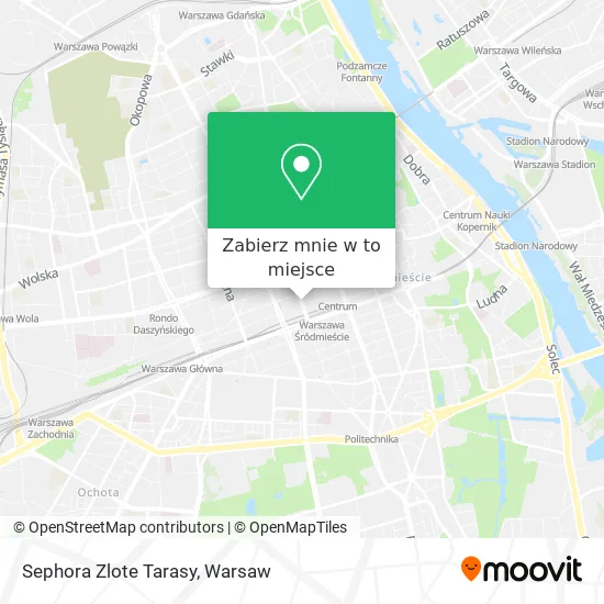 Mapa Sephora Zlote Tarasy