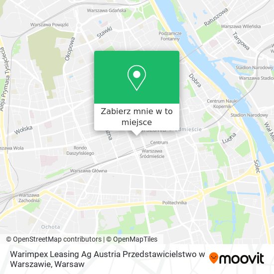 Mapa Warimpex Leasing Ag Austria Przedstawicielstwo w Warszawie