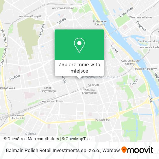 Mapa Balmain Polish Retail Investments sp. z o.o.