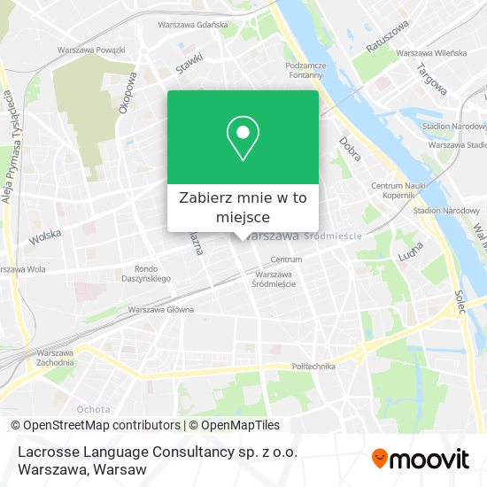 Mapa Lacrosse Language Consultancy sp. z o.o. Warszawa