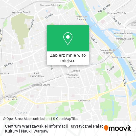 Mapa Centrum Warszawskiej Informacji Turystycznej Pałac Kultury i Nauki