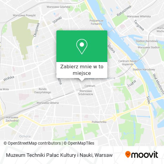 Mapa Muzeum Techniki Pałac Kultury i Nauki