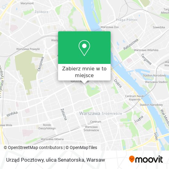 Mapa Urząd Pocztowy, ulica Senatorska