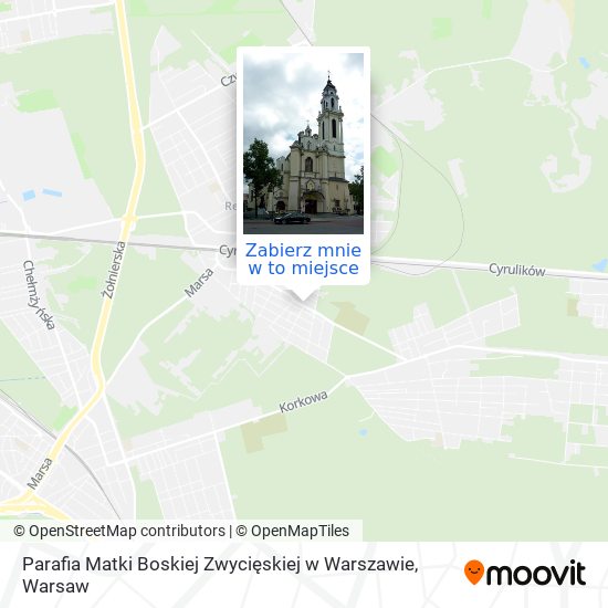 Mapa Parafia Matki Boskiej Zwycięskiej w Warszawie