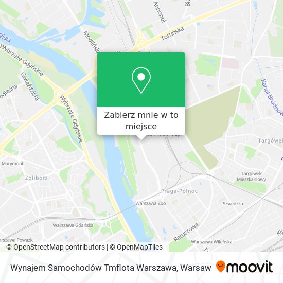 Mapa Wynajem Samochodów Tmflota Warszawa