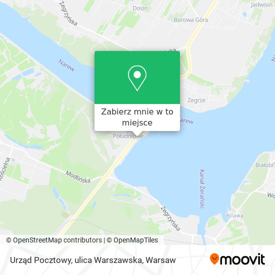 Mapa Urząd Pocztowy, ulica Warszawska