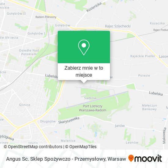 Mapa Angus Sc. Sklep Spożywczo - Przemysłowy