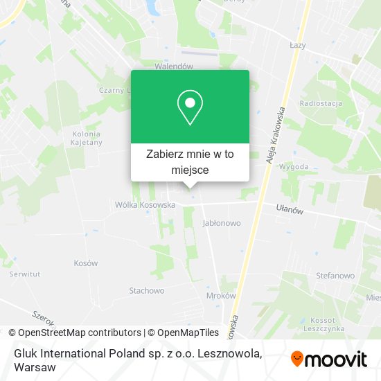 Mapa Gluk International Poland sp. z o.o. Lesznowola