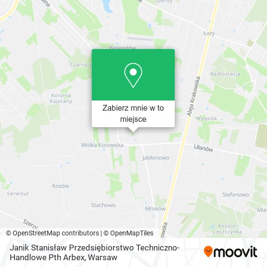 Mapa Janik Stanisław Przedsiębiorstwo Techniczno-Handlowe Pth Arbex