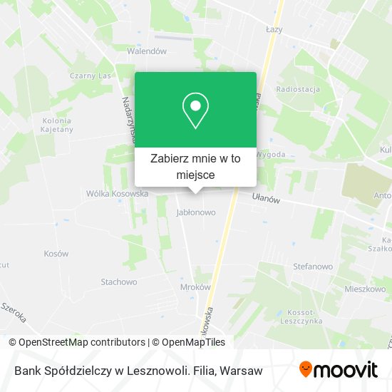 Mapa Bank Spółdzielczy w Lesznowoli. Filia