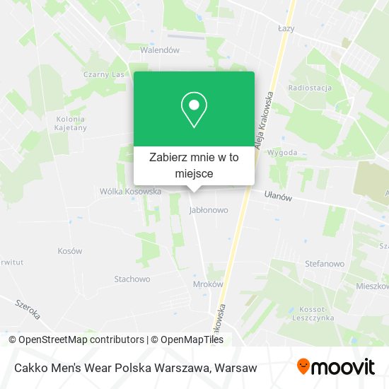 Mapa Cakko Men's Wear Polska Warszawa