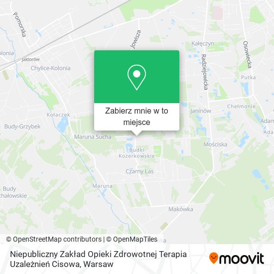 Mapa Niepubliczny Zakład Opieki Zdrowotnej Terapia Uzależnień Cisowa