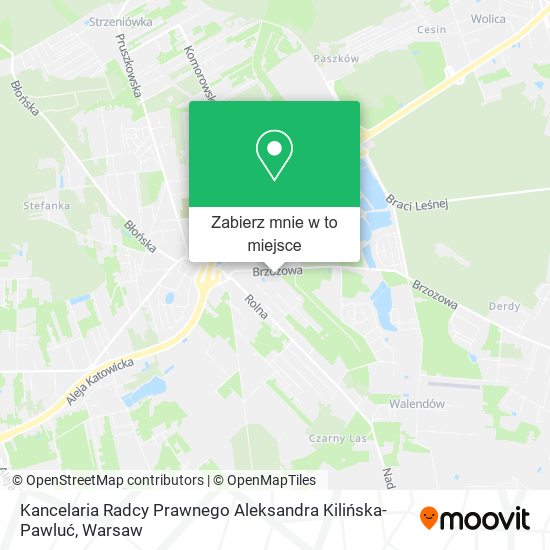 Mapa Kancelaria Radcy Prawnego Aleksandra Kilińska-Pawluć