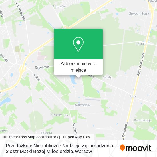 Mapa Przedszkole Niepubliczne Nadzieja Zgromadzenia Sióstr Matki Bożej Miłosierdzia