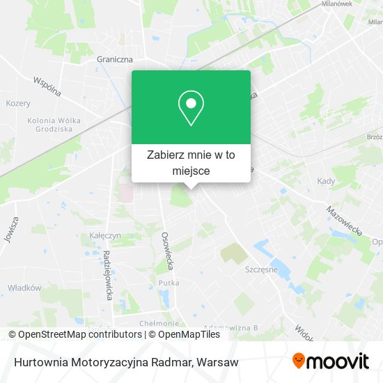 Mapa Hurtownia Motoryzacyjna Radmar