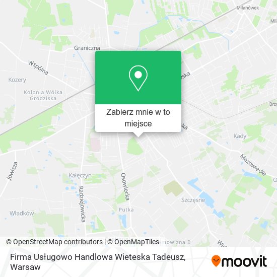 Mapa Firma Usługowo Handlowa Wieteska Tadeusz