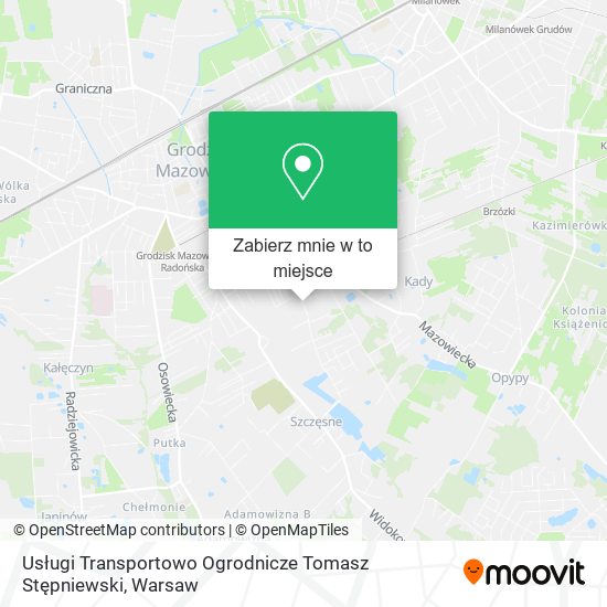 Mapa Usługi Transportowo Ogrodnicze Tomasz Stępniewski